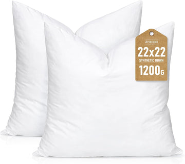 Synthetic Down Pillow Insert, 22x22 Throw Pillow Inserts - Set of 2