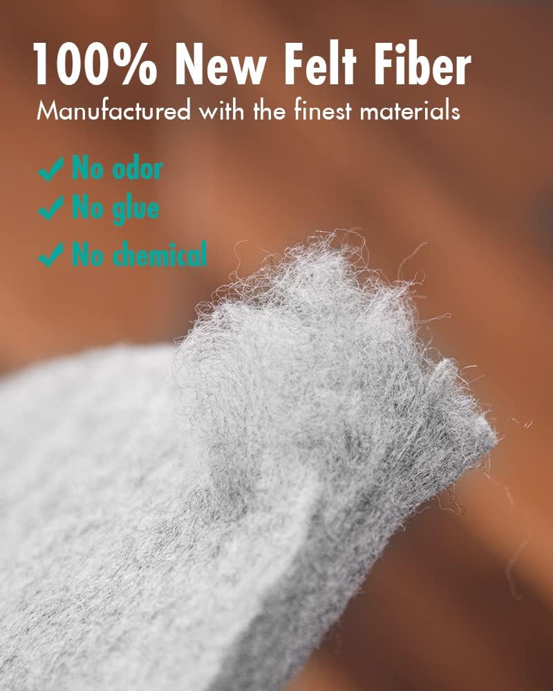 8x10 Non Slip Felt Rug Pad for Hardwood Floor, 1/8 Area Rug Gripper - Set of 80