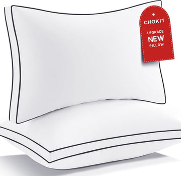 Premium Pillows Queen Size Set of 2, Fluffy and Supportive 7D Down Alternative Bed Pillows, Luxury Soft Hotel Quality