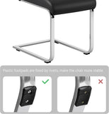 Dining Chairs Set of 2 Modern Faux Leather Upholstered Dining Room Chairs with High Back and Metal Chrome Legs for