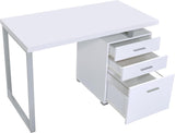 Coaster Home Furnishings Brennan Modern Contemporary Home Office 3-Drawer Writing Desk with Drawers Computer Desk