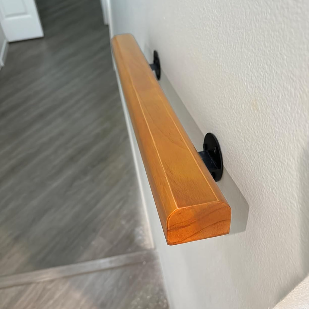 4FT Wood Stair Handrails Wall Mount, Single Piece Staircase Hand Railings