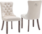 Kiztir Velvet Dining Chair Set of 2, Modern Kitchen Chairs with Nailhead Trim