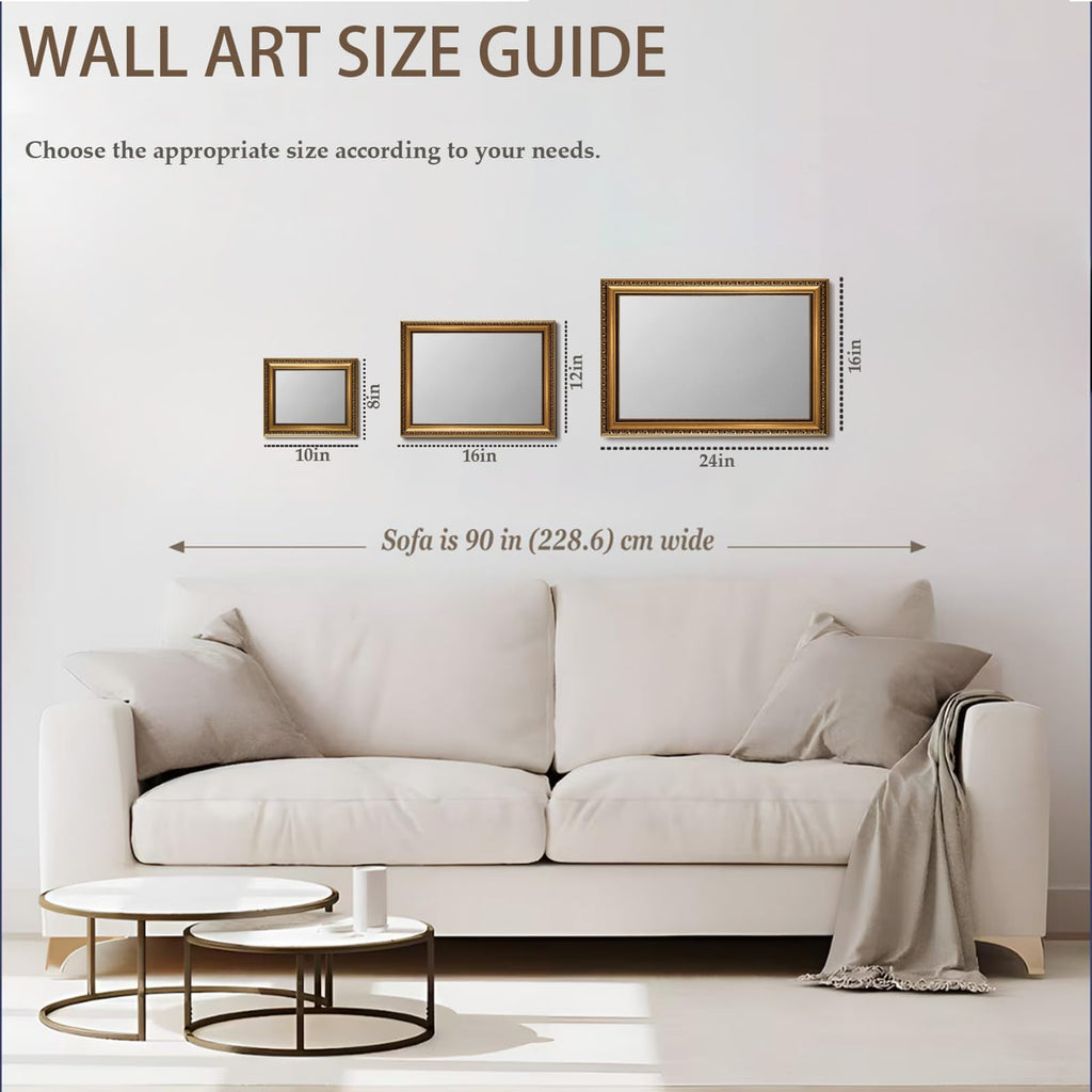Seashell Bathroom Wall Art Coastal Gold Framed Wall Decor