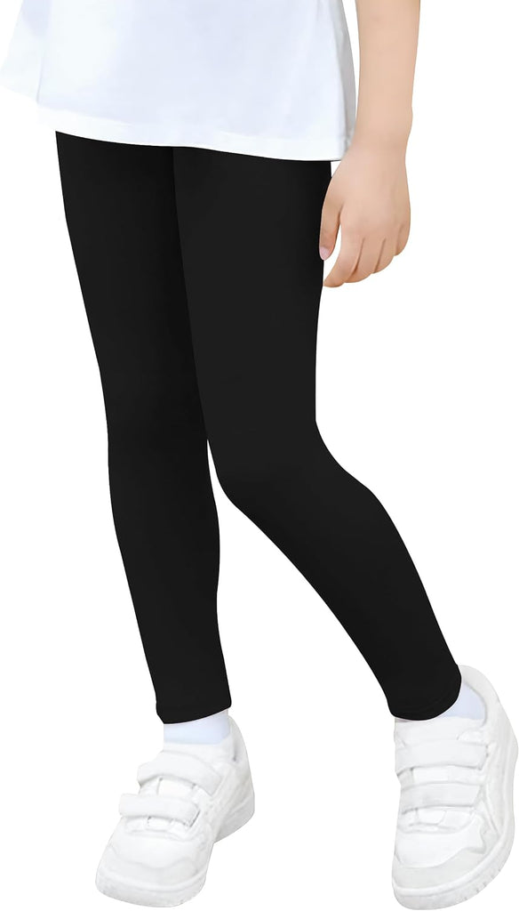 Girls Leggings 4 Pack Cotton Blend Stretch Full Length Pants