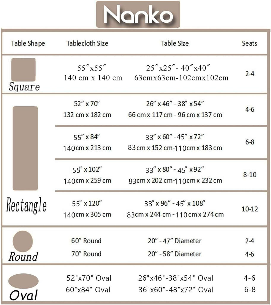 Rectangle Tablecloth Boho Grid with Tassels 55 x 84 Inch, Light Tan Embroidered Table Cloth Cover He