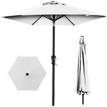 10ft Outdoor Patio Umbrella, Outdoor Table Umbrella, Yard Umbrella, Market Umbrella with 6 Sturdy Ribs, Push Button