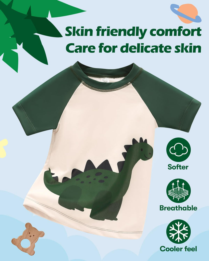 Piece Boy Swimsuit, Boys' Rash Guard Sets, Bathing Short Sleeve Swimwear ST-K01