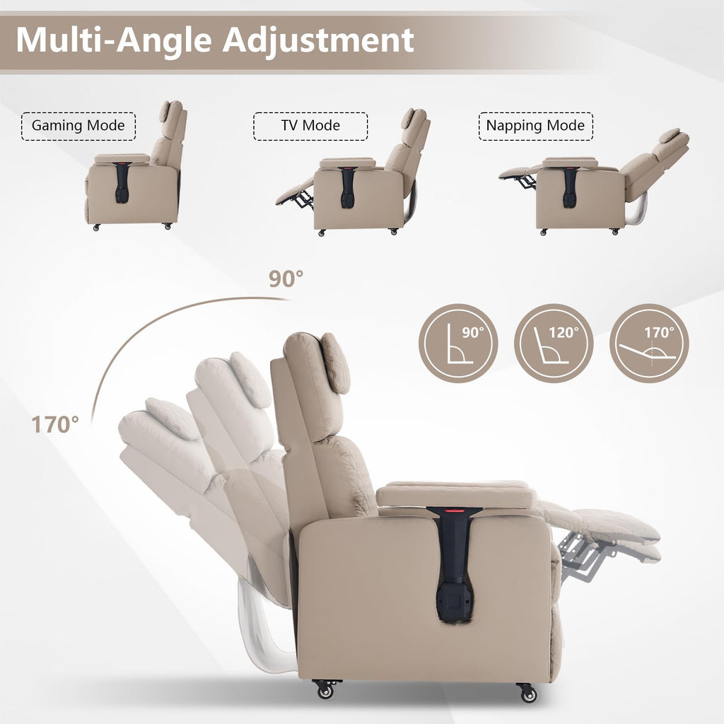 Reclining Gaming Chair, Adjustable Armrest & Footrest