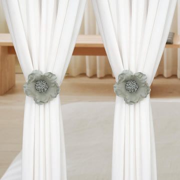Pearl Flower Magnetic Curtain Tieback, Green