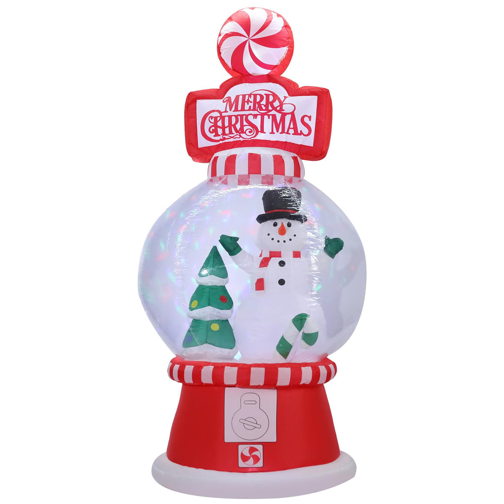 Christmas Inflatable Outdoor Snow Globe Decor with Rotatable Light