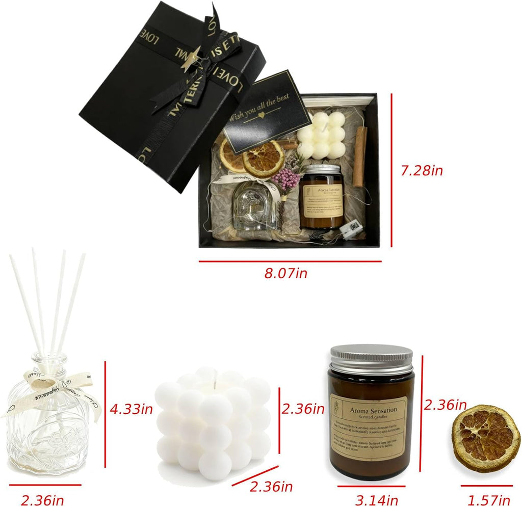 English Pear & Freesia Candle and Reed Diffuser Gift Set with - Long-Lasting Botanical Fragrance Aromatherapy