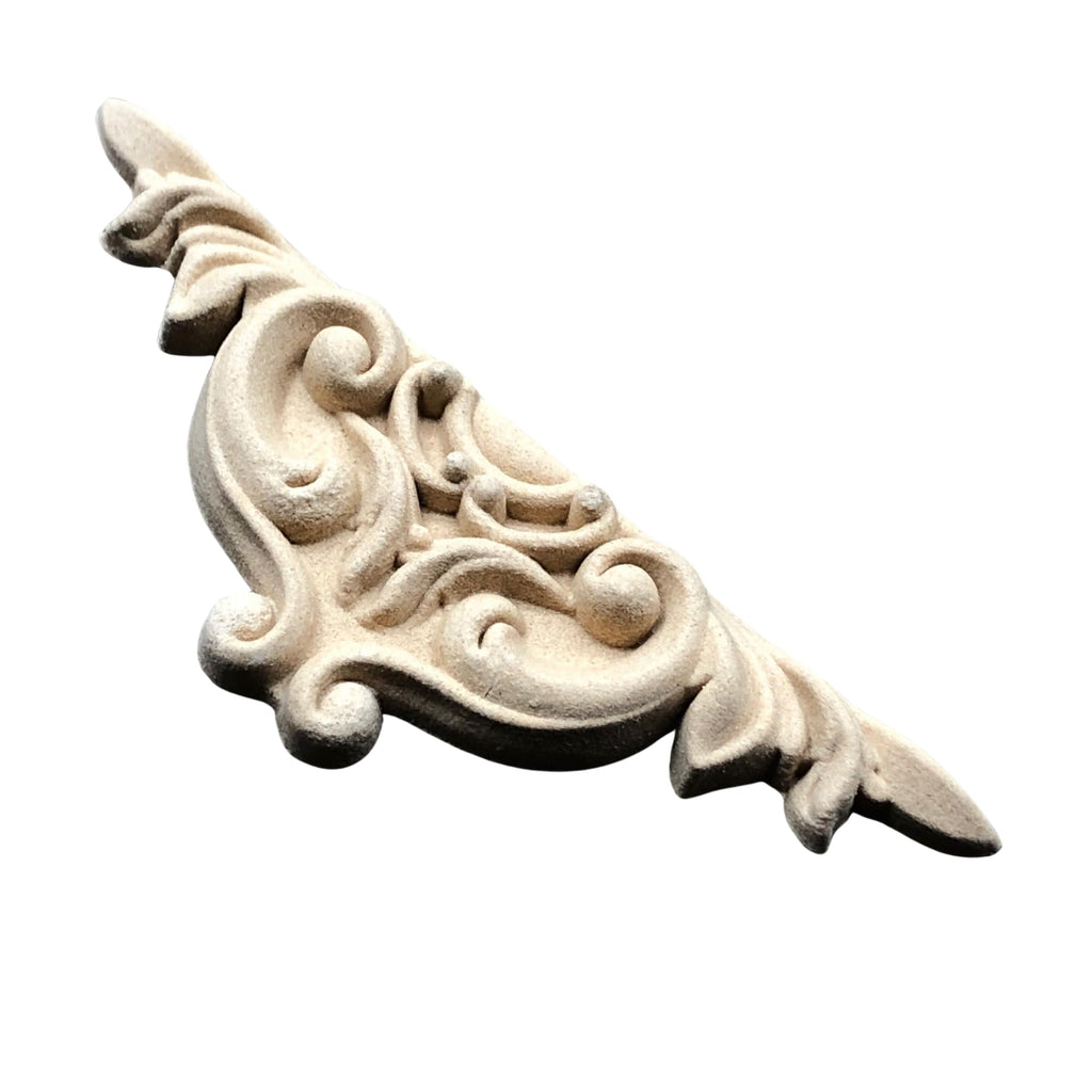 Pack of 2 Pediments - Wood Appliques - Heat Bendable & Flexible Onlays 10.5x3.5cm - DIY Craft, Furniture &