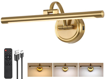 Picture Light for Wall,Battery Operated Art Lights for Painting,3 Color Selections and Brightness, Adjustable