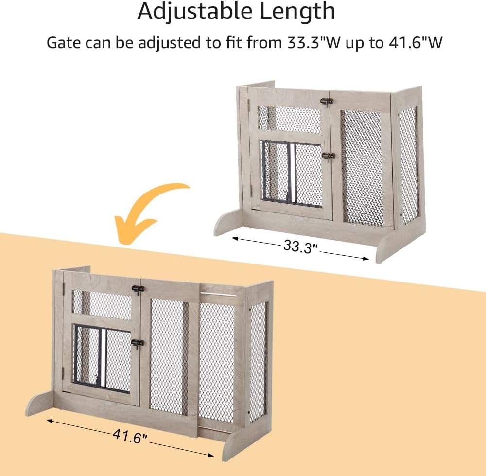 Dog Gate with Small Door to Separate Puppy and Large Dogs