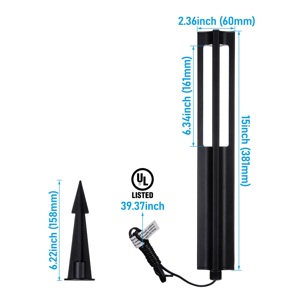 3W 5CCT LED Low Voltage Path Lights Aluminum Black