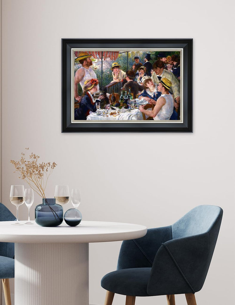 Renoir Wall Art Framed, Boating Party Black Silver Frame, 22x16