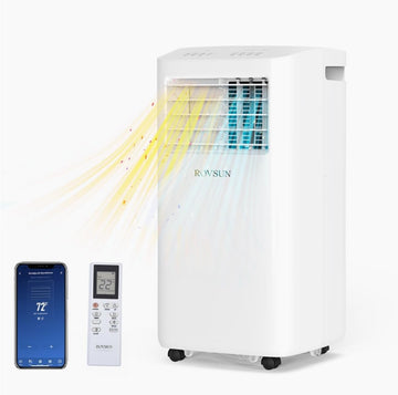 WiFi Enabled Smart 10000 BTU Portable Air Conditioner with Heat, 4-in-1 Cooler, Heater, Dehumidifier & Fan