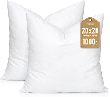 Synthetic Down Pillow Insert, 20x20 Throw Pillow Inserts - Set of 2