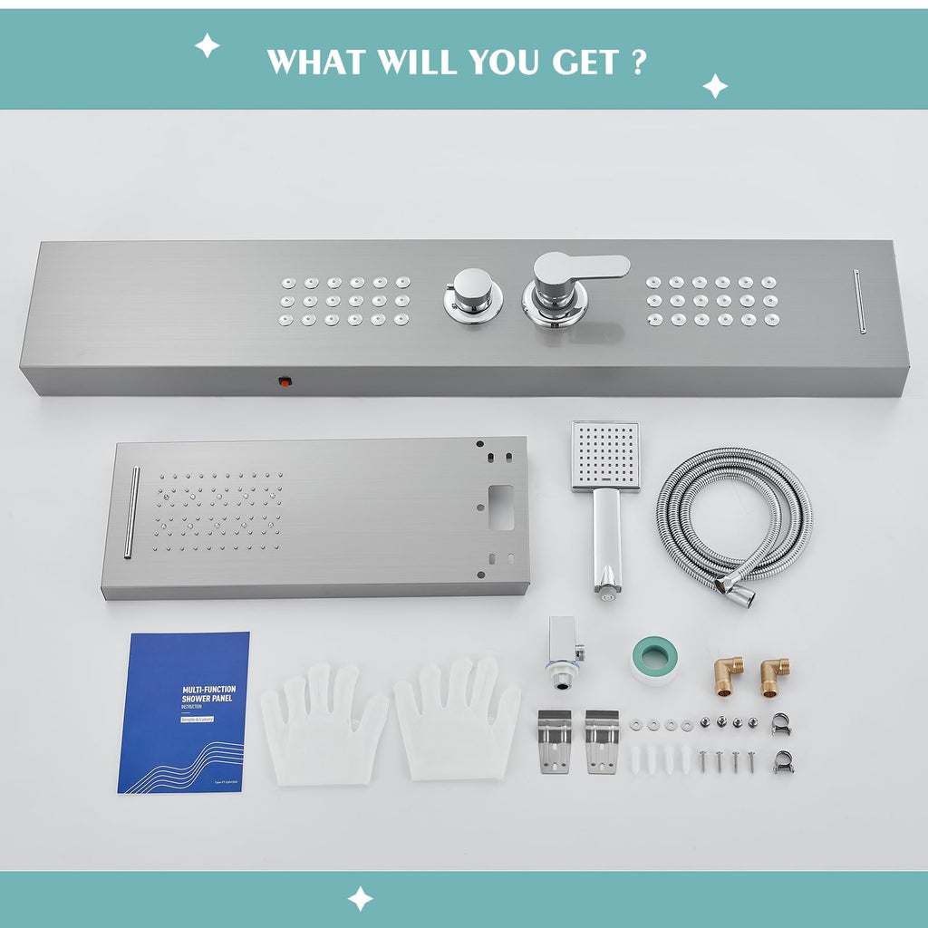 Rainfall LED Shower Panel - 5 in 1 Full Body Shower Tower System