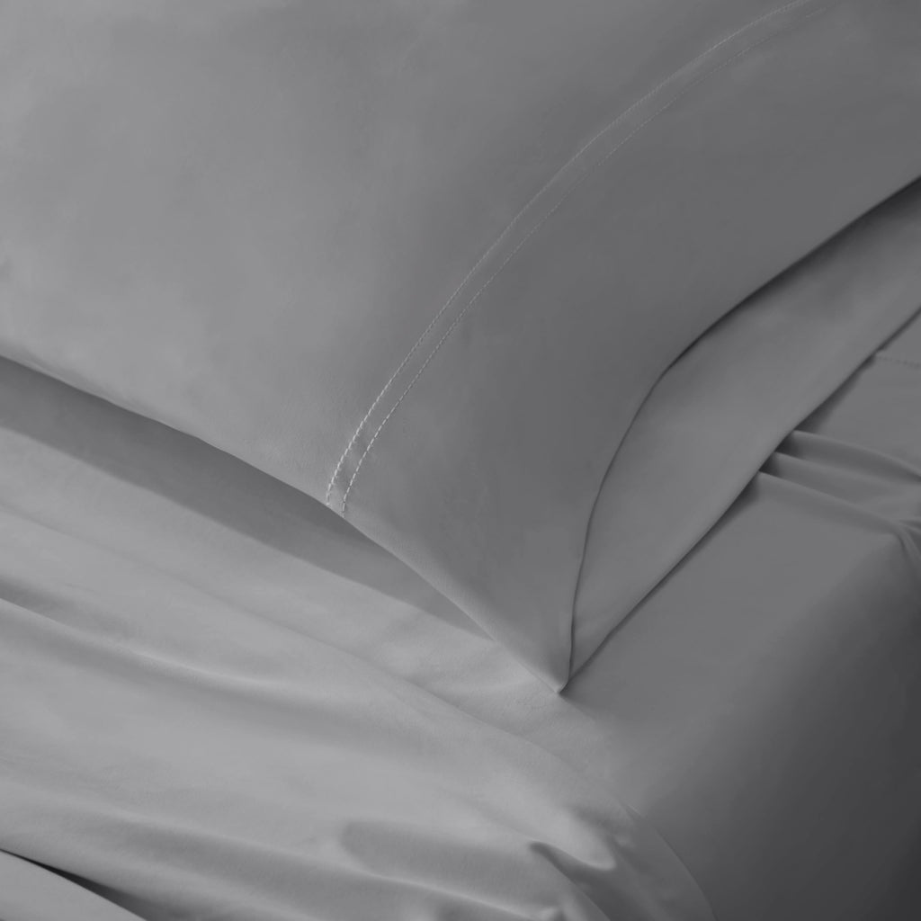 Cooling Stretch Jersey Bed Sheets - Queen Size, Grey - Cool-Touch Nylon Blend, Moisture-Wicking & Breathable for Hot
