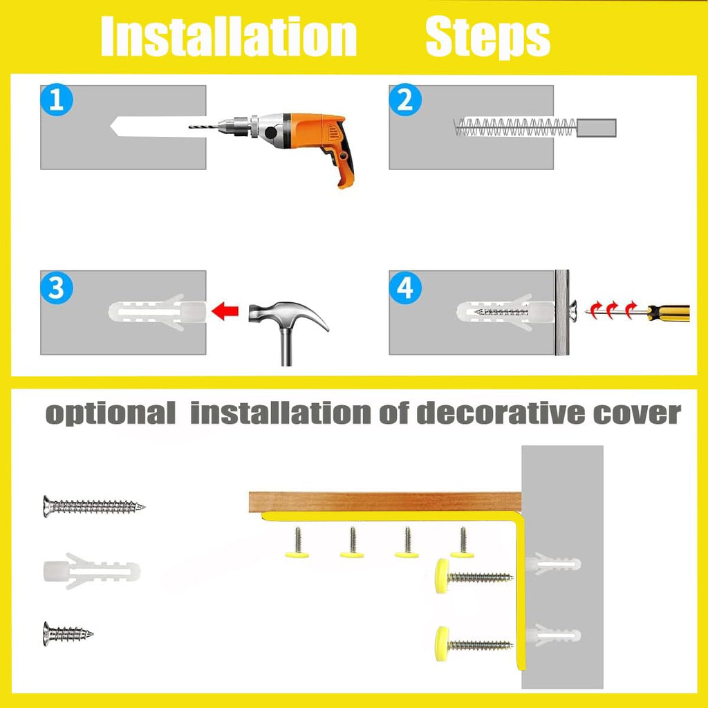 Anti Tip Furniture Anchors for Baby Proofing Furniture Wall Anchor Yellow