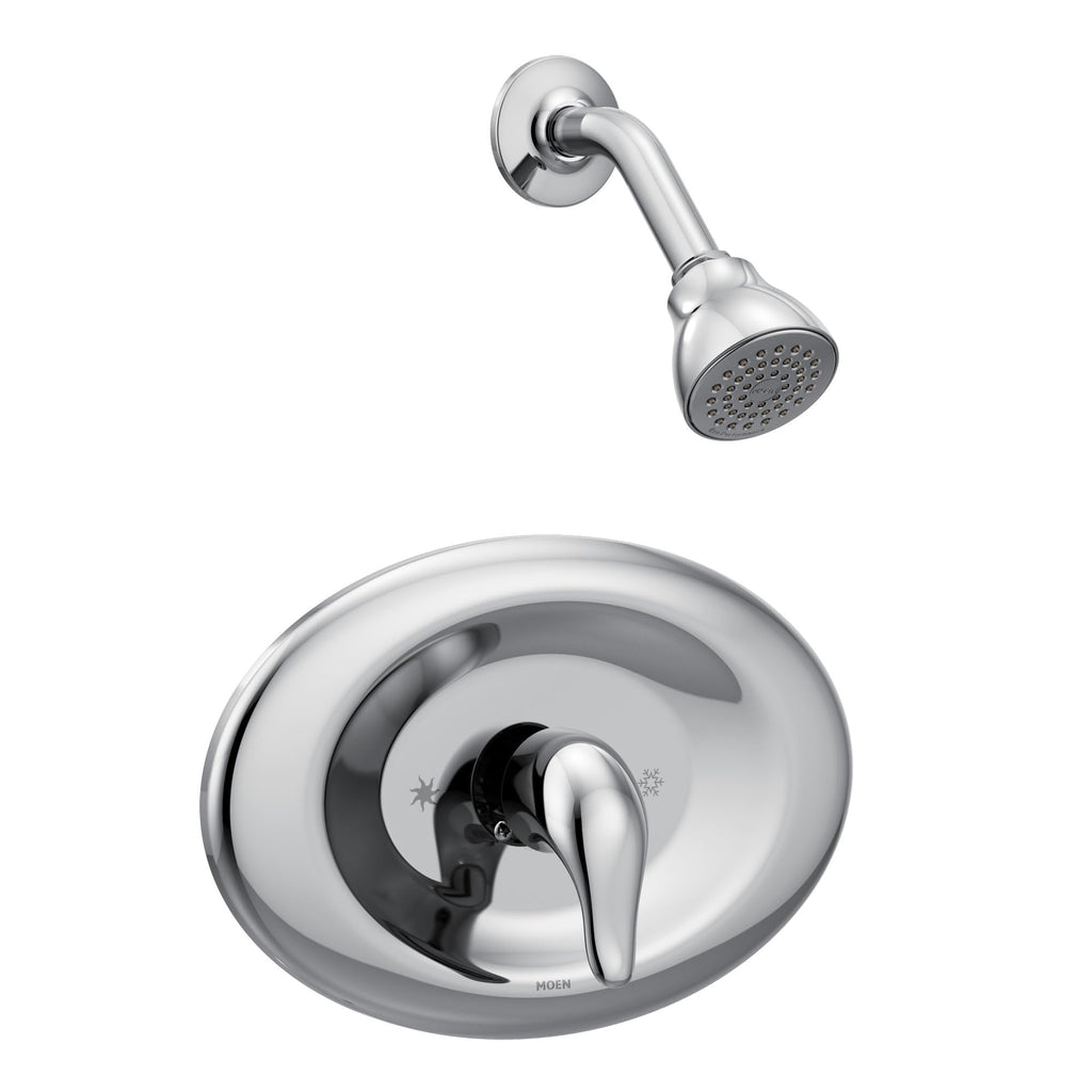 Chateau Chrome Eco-Performance Shower Trim Set, Featuring Showerhead and Shower Lever Handle with Escutcheon