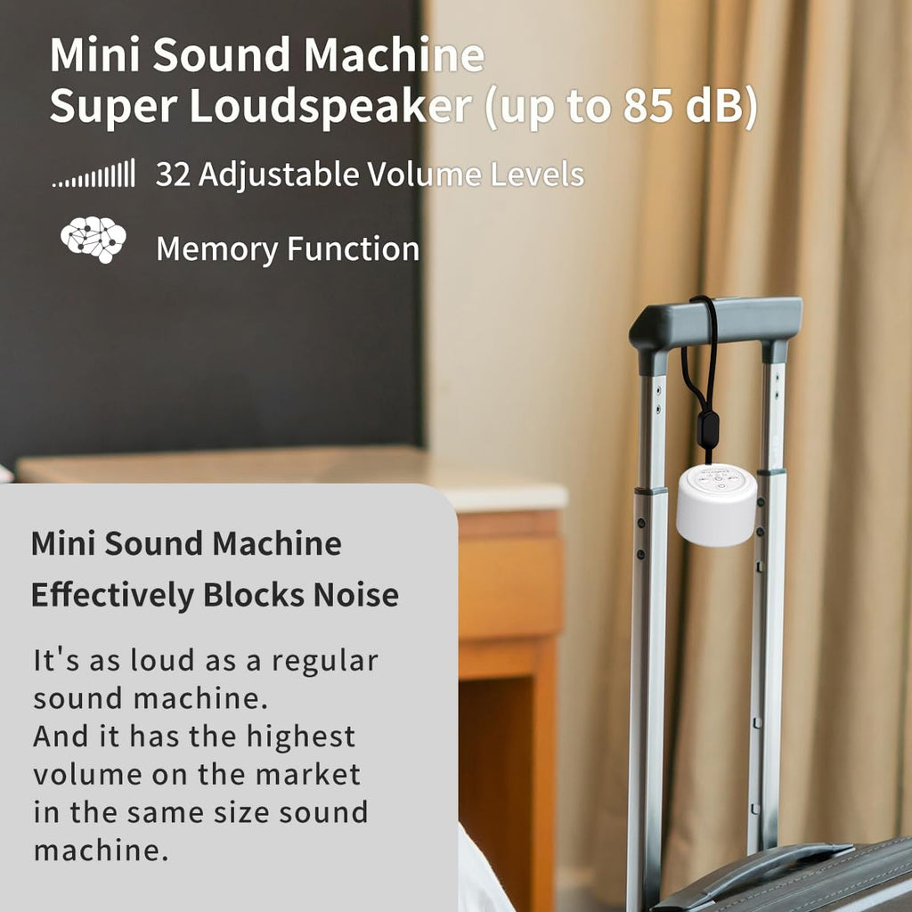 Mini Portable Sound White Noise Machine Baby Patter for Sleep with 30 Sounds for Baby Kids Adults 32 Volume Levels Sleep
