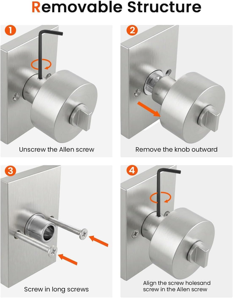 Keyed Alike Brushed Nickel Exterior Door Knob with Deadbolt, 1 Pack