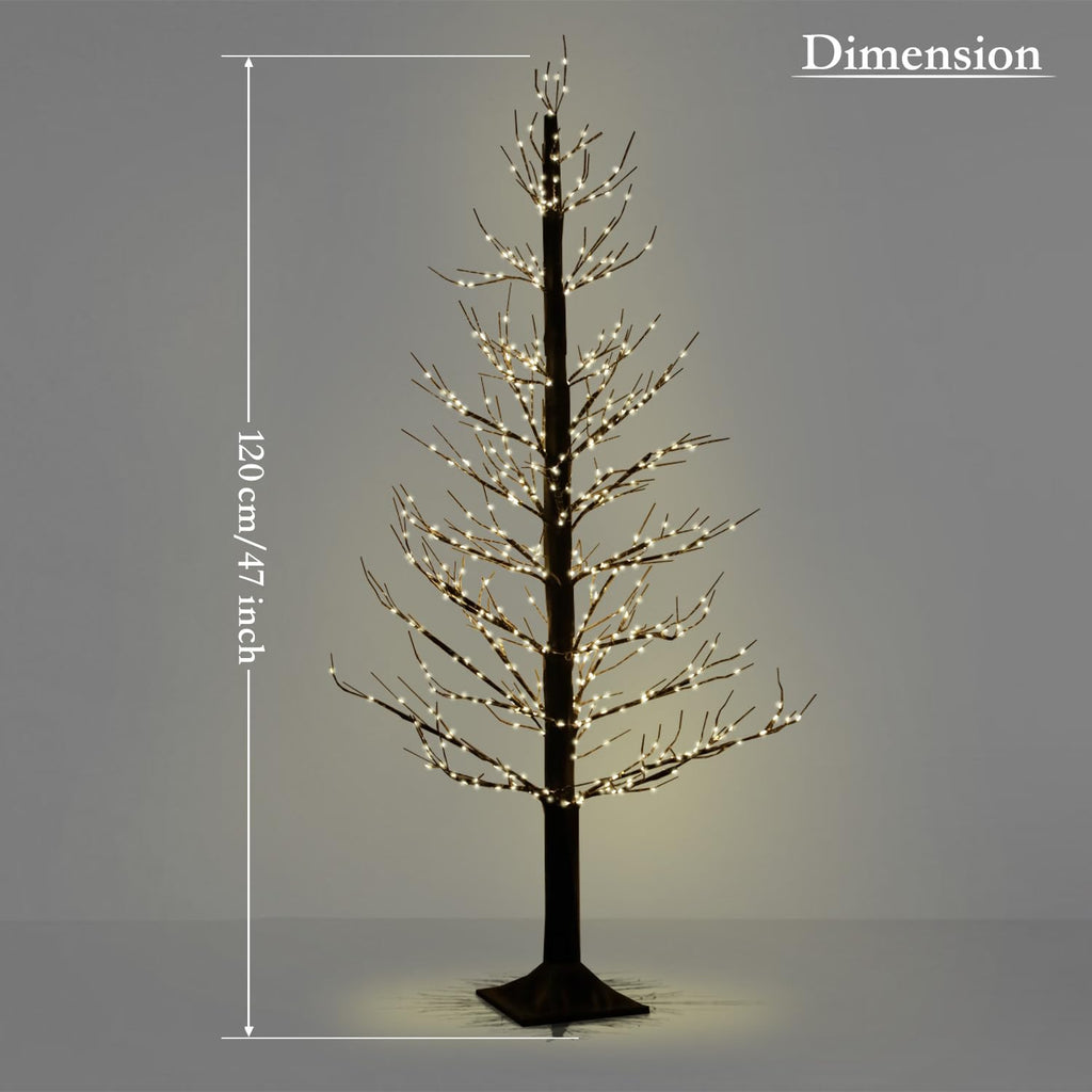 4ft Black Lighted Christmas Tree with 650 Warm White LED Lights