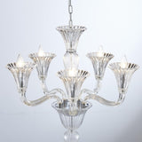 5 Light Crystal Chandelier, Modern Dining Room Light Fixture, Clear Crystal Pendant Light for Bathroom Bedroom Livingroom, D19xW19xH23, E12 Socket A100-B0DSPBZZ2Q