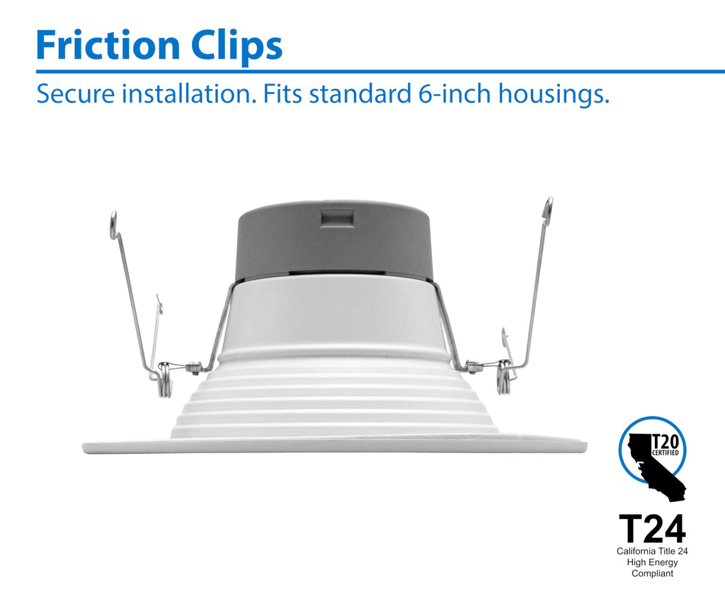 DLR56(v6) 5/6-inch White 900 Lumen 3000K Recessed LED Downlight with Baffle (12 Pack) (DLR566091203KWHBF-12)