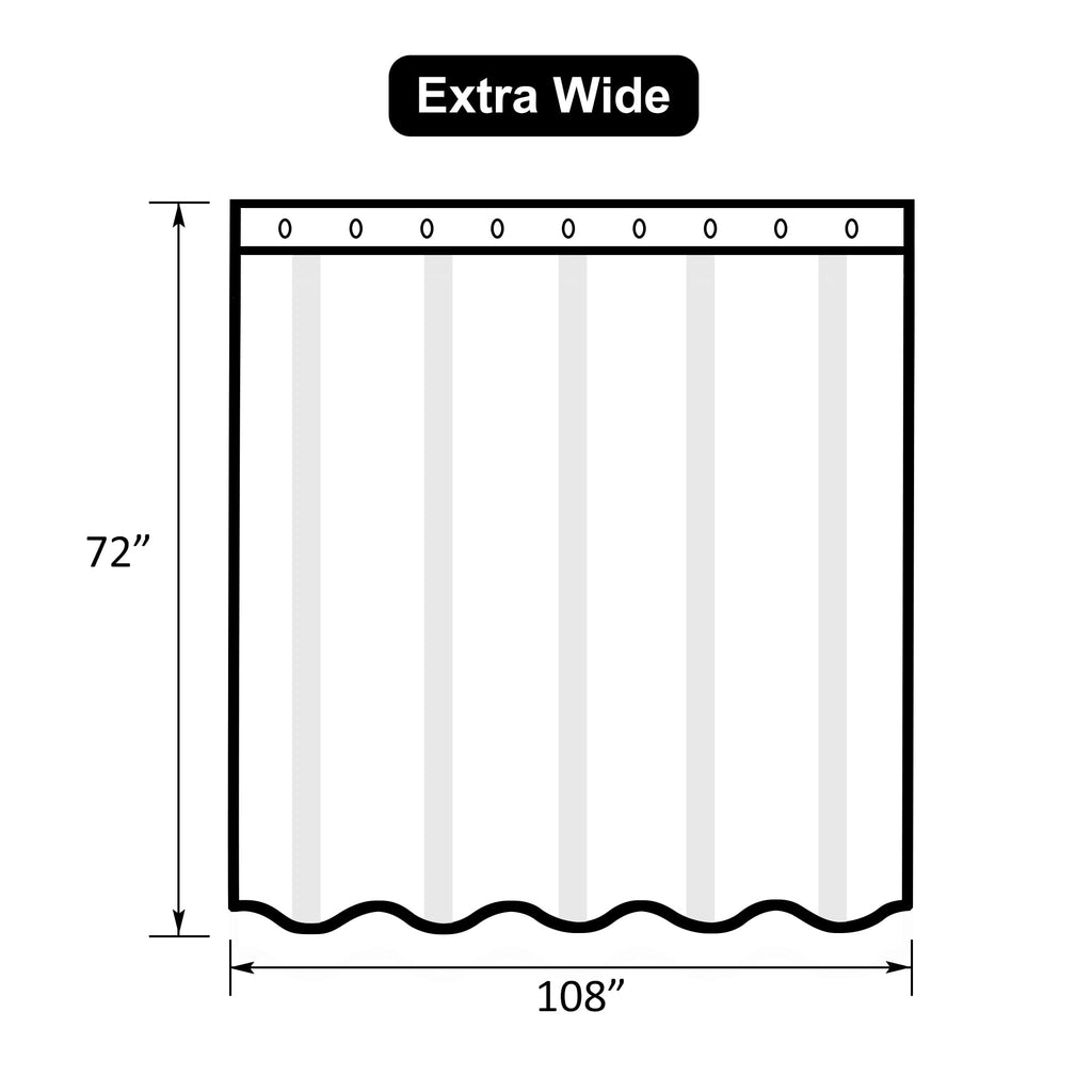Heavy Duty Extra Wide Shower Curtain Liner 108 x 72 inch