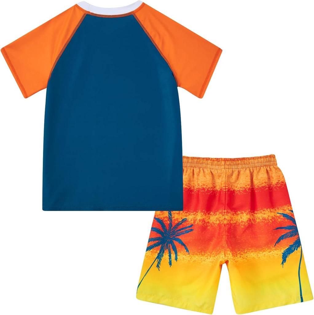 Boys Swim Set Rash Guard Swimsuits Two Piece