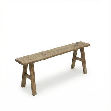 Handmade Wooden Entryway Bench - Vintage Noodle Style, or Hallway - Durable Weathered Wood Finish for Rustic Home