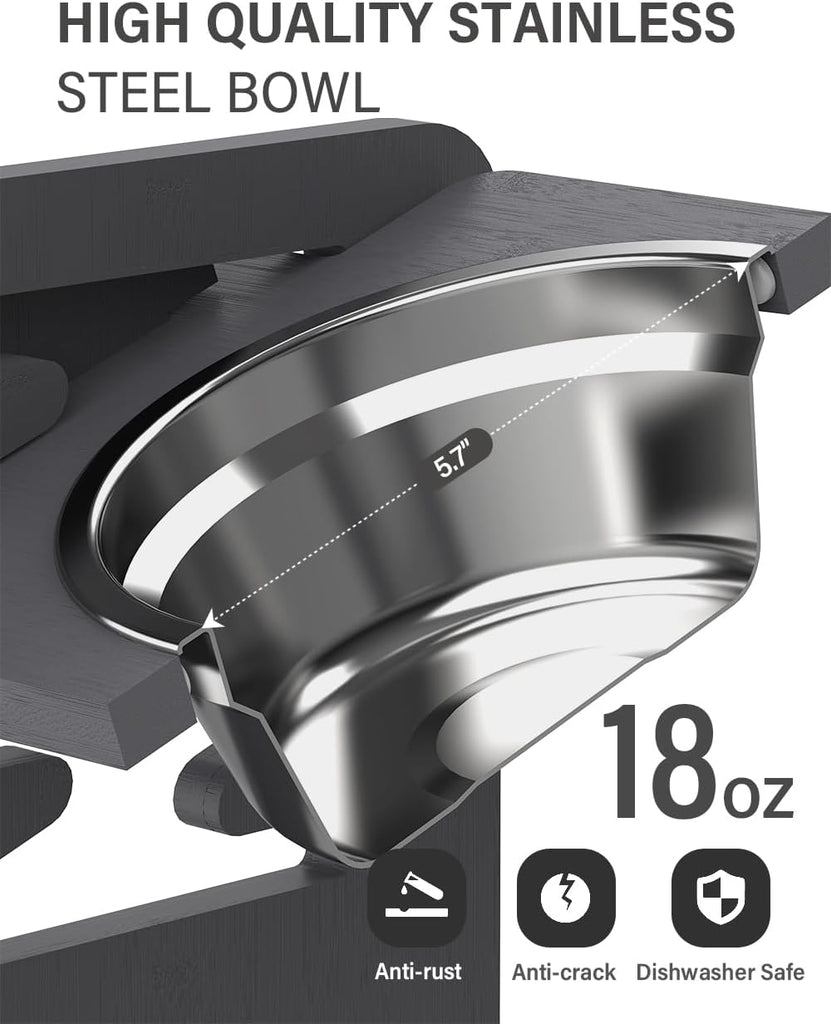 Elevated Dog Bowls, Raised Dog Bowl Stand Adjustable Small, Gray