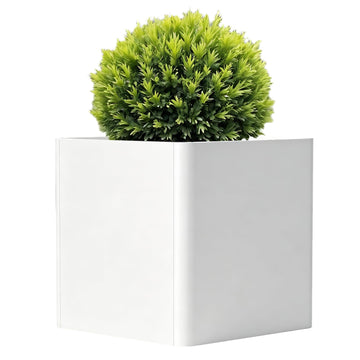 Metal Square Planter Box 26in, White