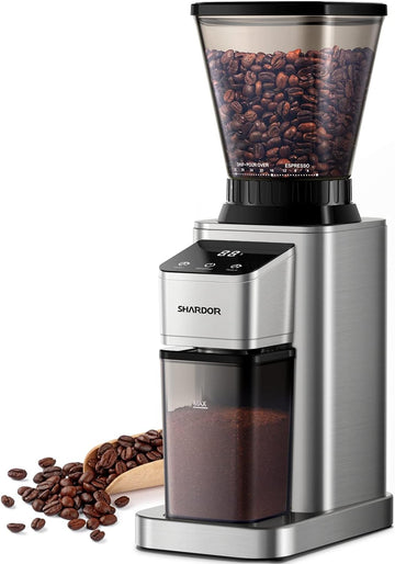 Professional Conical Burr Coffee Grinder, Coffee Bean Grinder with 48 Grind Settings for Espresso, Drip & French