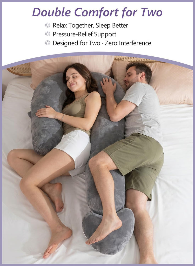 Question Mark Body Pillow for Adults & Couples, Full Body Support for Side Sleepers, Back & Pregnancy, with