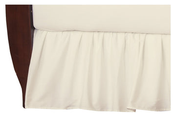 100% Natural Cotton Percale Ruffled Crib Skirt, Cream, 52"L x 28"W + 13.5"
