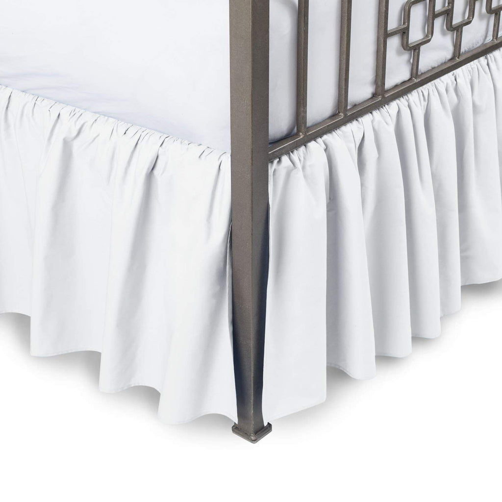 Bed Skirts - Ruffled Bed Skirt with Split Corners 16 Inches Drop 100% Cotton 400 Thread Count Easy to Wash Solid