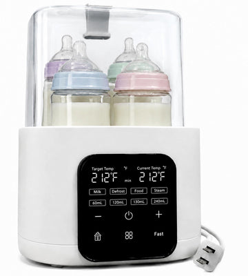 6-in-1 Baby Bottle Warmer & Drier, Digital Touch Screen Fast Milk Warmer, Defroster & Baby Food Heater, Dual Temp