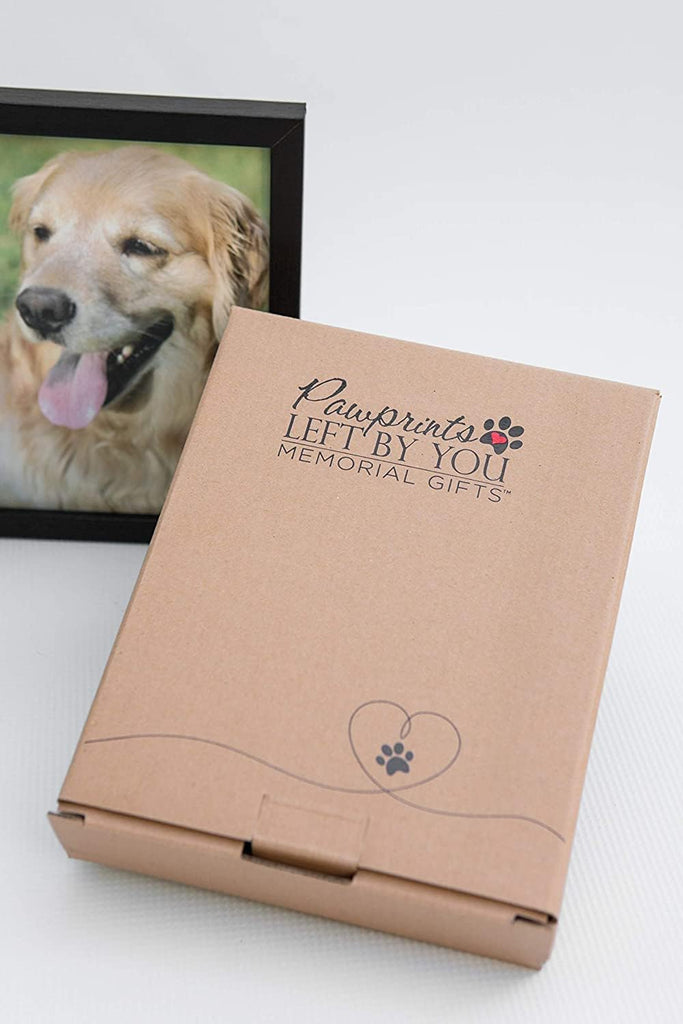 Pet Memorial Frame with Pawprints Left by You Poem- Touching Dog Sympathy Gift for Pet Loss Remembrance