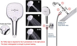 Shower Head with Hose, High Pressure Stainless Steel Rain Shower and 3 Settings Handheld Spray Combo with Push Button