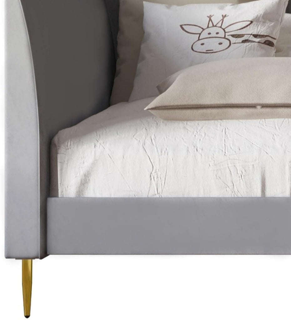 Delano Twin Velvet Channel Tufted Daybed, Silver Gray | Daybed Frame, Vertical Channel Tufting, Velvet Upholstery