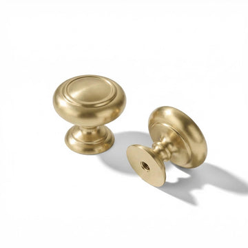 10 Pack Knob Brushed Brass Cabinet knobs Solid Heavy-Duty Bifold Closet Door Knobs Cabinet Hardware Drawers Dressing