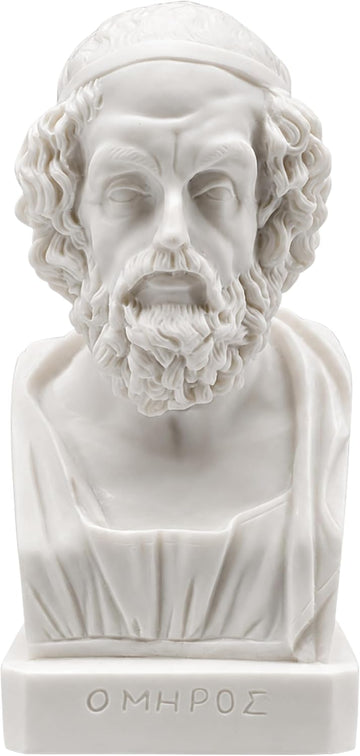 Homer Bust Statue Ancient Greek Epic Poet Roman Classical Decor Alabaster Sculpture