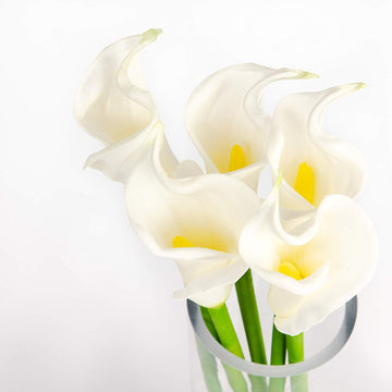 25" Large Handmade Real Touch PU Latex Calla Lilly Artificial Spring Flowers for Floral Arrangements, Bouquets