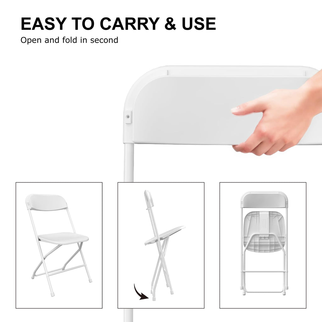 200 Pack White Folding Chairs Wedding School