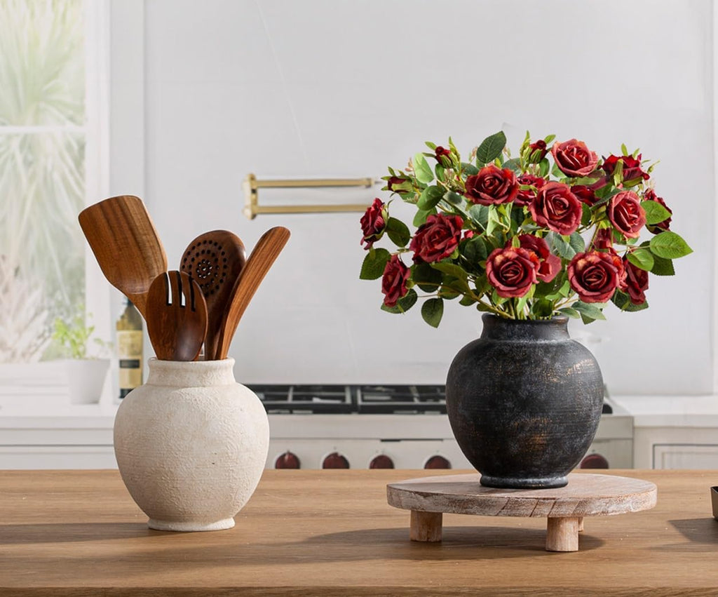 Ceramic Flower Vase, Flower Vase Rustic Farmhouse Decorative Vase Floral Pottery Vases